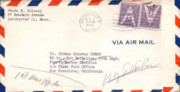 Rhoda Soloway, 10-4-1945, Split of Fourth Division, 2 pages