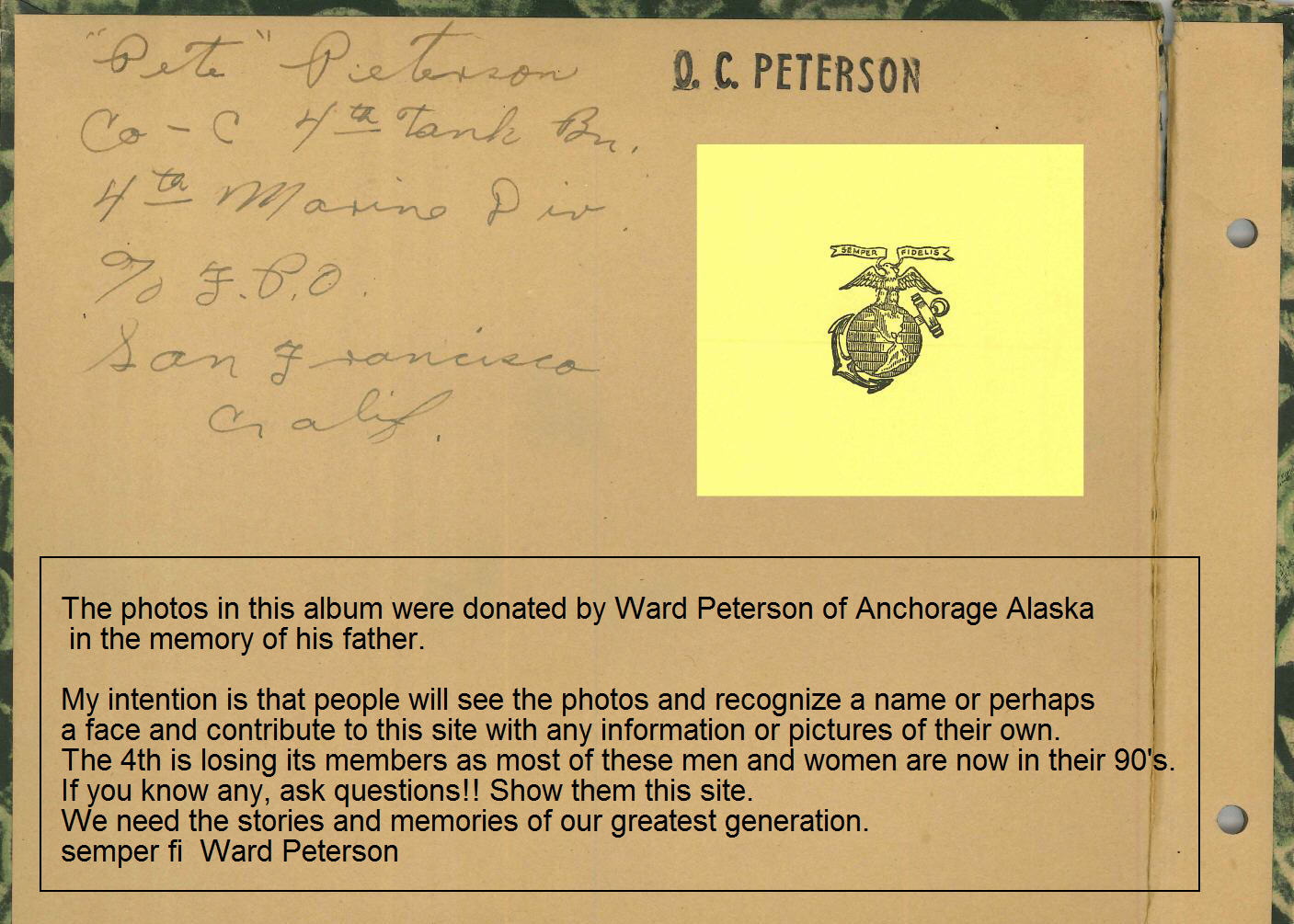 Oliver Calvin Peterson Photo Album