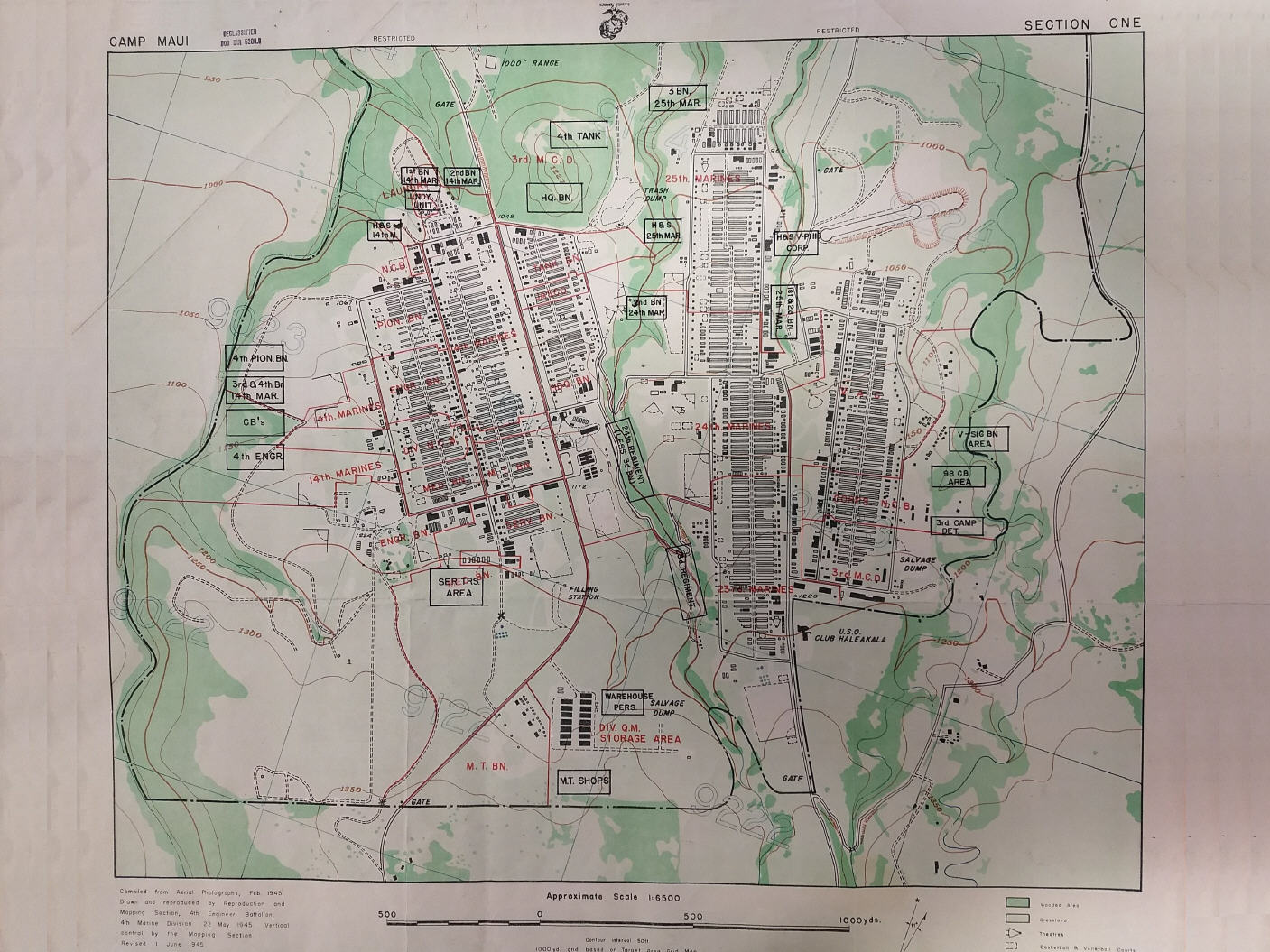 1945 Camp Maui map - click for printed map order infomation