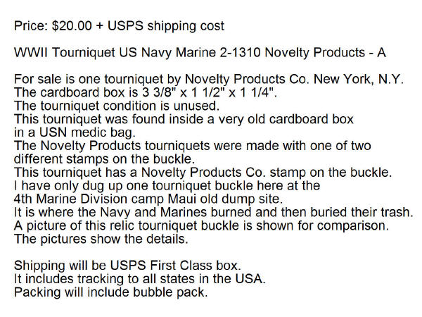 Novelty Products Tourniquet description