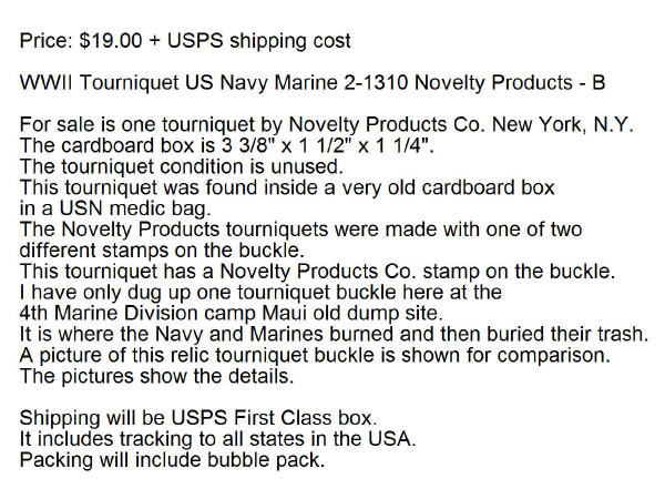 Novelty Products Tourniquet description