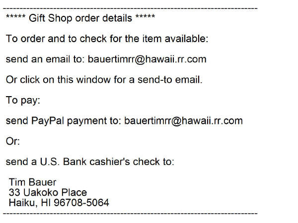 gift shop order details