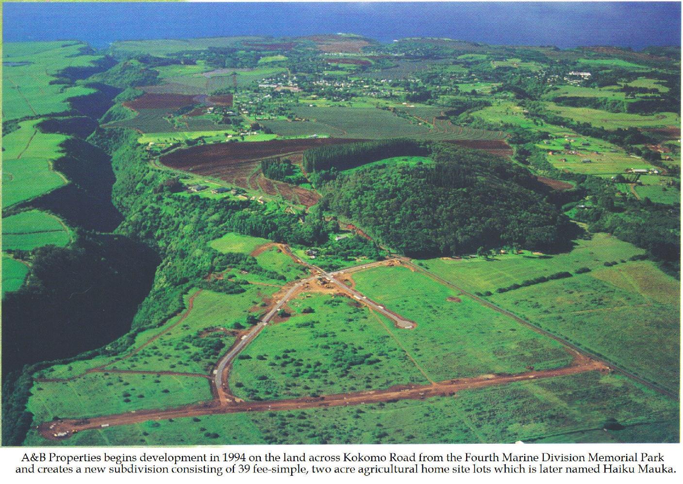 The Haiku Mauka subdivision