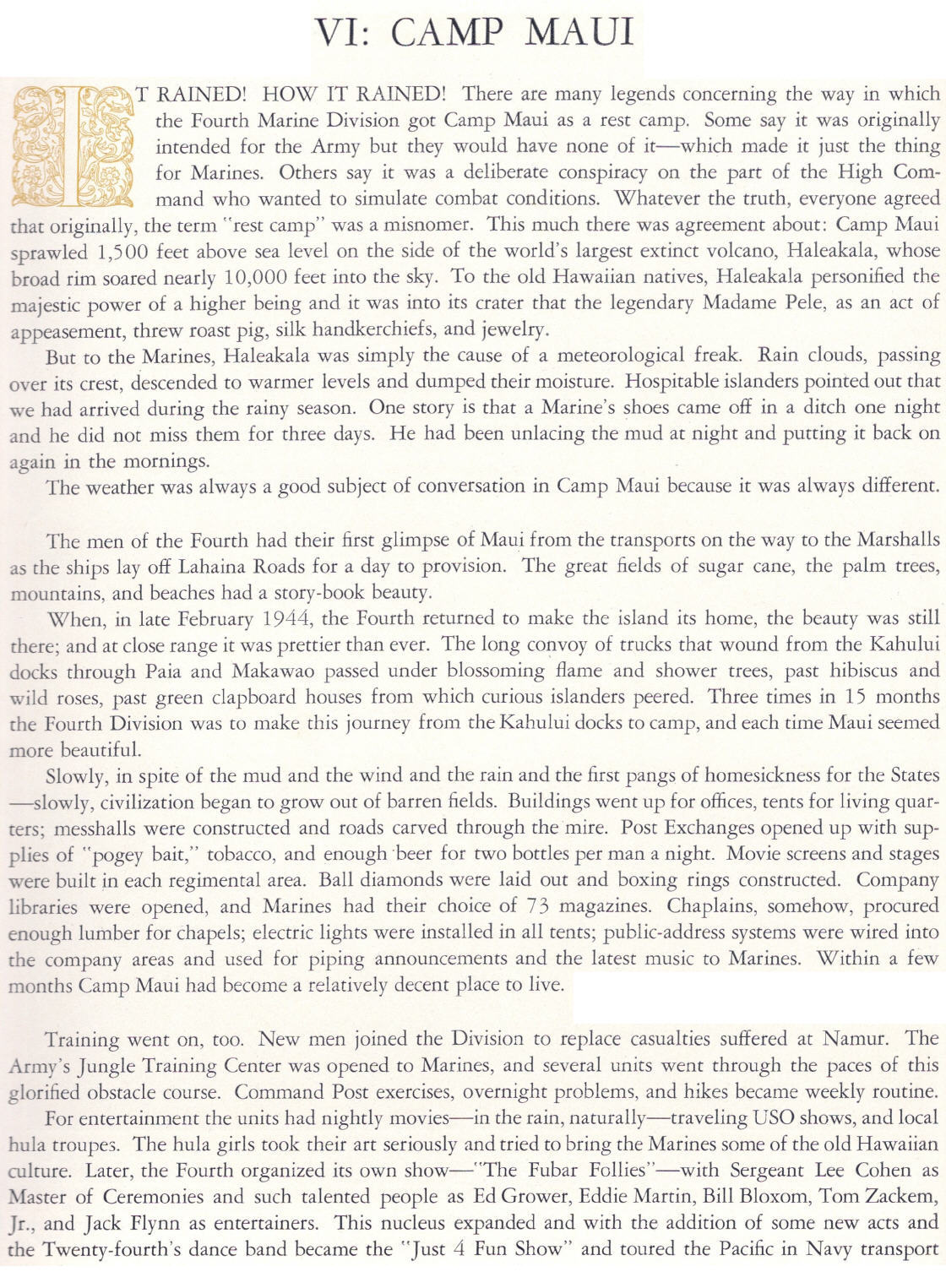 Chapter VI: Camp Maui