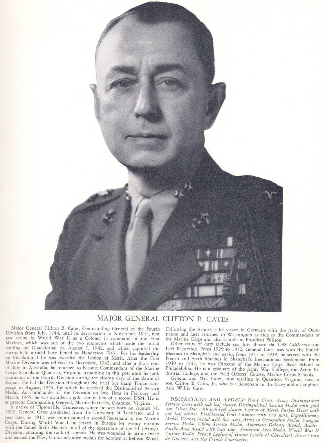 Major General Clifton B. Cates